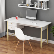 宜家用电脑桌带抽屉简易实木北欧小户型卧室简约收纳一字板书桌