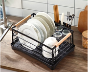 不锈钢沥水碗碟架带接水盘单层放碗架碗筷水槽装餐具置物架收