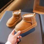 防水儿童雪地靴2023冬季加厚绒男童短靴女童冬靴保暖宝宝棉靴