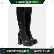 香港直邮潮奢 Versace 范思哲 女士Aevitas 皮质防水台及膝靴子