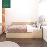简约现代1.2米单人床榻榻米床 小户型卧室高箱储物床多功能沙发床