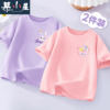 100%纯棉女孩子短袖上衣夏季薄时尚宽松儿童衣服女童洋气T恤新款
