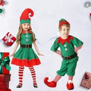 圣诞节服装儿童装扮cos男女童表演套装圣诞精灵穿搭演出衣服亲子