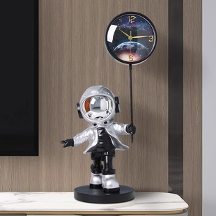 宇航员创意座钟摆件台式家用客厅钟表2024高级感坐钟落地时钟