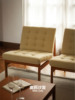 集木室物所奥莉沙发单人客厅，简约小户型实木复古布艺懒人沙发椅