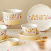 蓝莲花冰淇淋筷子碗套装，一人可爱送礼仪式，感餐具陶瓷盘子家用碗碟
