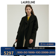 LAURELINE/洛瑞琳不对称时上衣冬季羊毛呢大衣外套女