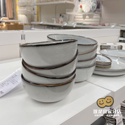 宜家格拉德里北欧风个性优雅轻奢灰色复古餐具碗盘子碟子套装