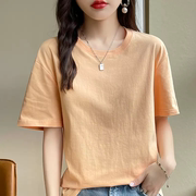 t2纯棉ins短袖女韩版修身打底圆领纯色，t恤夏款短袖
