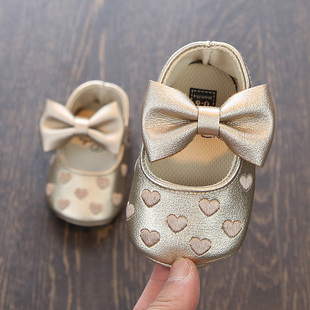 春秋女童单鞋宝宝鞋子不掉跟男1-3岁婴儿，学步鞋软底防滑公主6个月