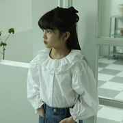 女童蕾丝领洋气公主衬衫 韩国童装2024春季中大童上衣973