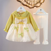 洋派女童套装秋装婴儿，一周岁衣服小公主，生日礼裙女宝宝秋季两件套