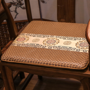 中式红木沙发坐垫夏季凉席座垫，圈椅餐椅垫藤席沙发垫夏天防滑椅垫