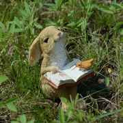 花园可爱看书兔子摆件，树脂多肉花盆微景观，装饰品创意礼物送女生
