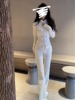 新中式国风运动套装女春秋设计感复古盘扣外套高腰阔腿长裤两件套