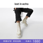 lost in echo 秋冬不无聊的马丁靴系列皮革装饰假两件厚底马丁靴
