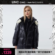 linc金羽杰羽绒服女2023年冬反季断码短款加厚面包服