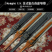 Knight T.Y.美式 复古 电吉他贝斯背带经典款斜挎肩带真皮琴带