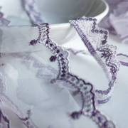 12米白色网纱紫色幻彩刺绣窄边bjd娃衣Lolita蕾丝刺绣花边辅料