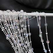 水晶珠帘婚庆亚克力diy手工，材料塑料路引吊顶，圆环道具连线