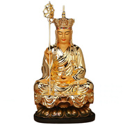 高档台湾纯铜鎏金地藏王佛像，地藏王菩萨佛像，家用摆件娑婆三圣家居