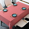 茶几新年桌布防水防油免洗餐桌垫pvc长方形红色格子台布2024
