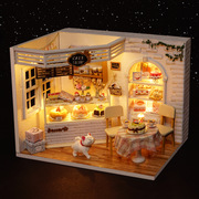 蛋糕店diy小屋面包奶茶甜品店模型，迷你房子玩具，屋手工组装小店铺
