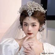 新娘原创设计巴洛克风法式水晶耳环耳夹婚纱礼服同款耳挂发饰