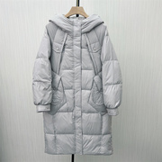 ka2022冬装新羽绒服女中长款时尚，连帽加厚保暖白鸭绒(白鸭绒)外套6103