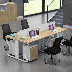 职员办公桌员工位简约现代屏风，46工位四人位电脑办公桌椅组合