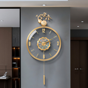 2023轻奢网红客厅挂钟家用时尚装饰挂墙时钟新中式创意钟表