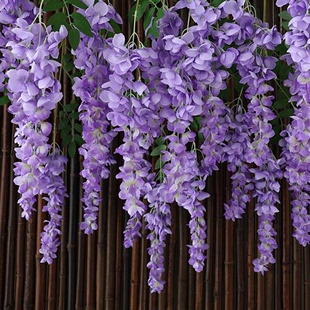 仿真阿勃勒巨型紫藤花长枝塑料假花绢花室内客厅垂吊花藤拍照装饰