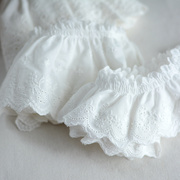 花边辅料白色棉布刺绣皱褶，花边童装娃衣布艺，裙摆装饰材料