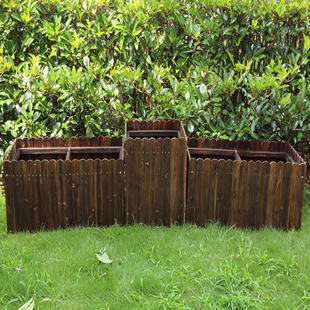 防腐木花箱景观种花花池室外防雨实木花槽种菜碳化长方形简约背景