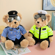 警察小熊可爱交警泰迪熊玩偶毛绒玩具公仔创意卡通儿童