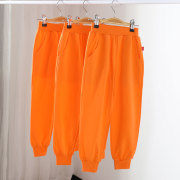 儿童橘色裤子橙色运动裤，男童女童桔色，卫裤幼儿园校服宝宝防蚊裤薄
