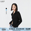 商场同款lily女装复古大翻领双头拉链，针织开衫外套