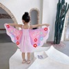 可爱蝴蝶连衣裙女童夏季个性蝙蝠袖吊带裙2023ins宝宝表演服