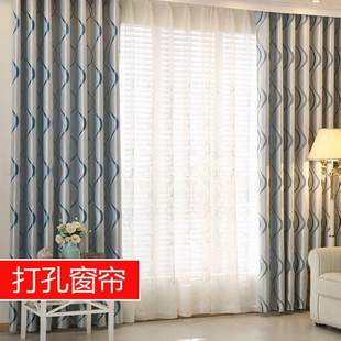 灰色布艺3.0*2.0卧室双面窗帘杆紫色，遮光布窗帘(布窗帘)加厚卫生间客厅遮