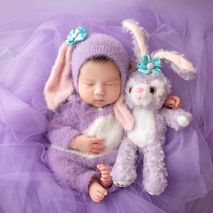 星黛露婴儿拍照服装主题道具可爱兔宝新生儿摄影满月百天照衣服女