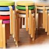 实木彩色圆凳皮凳子PU面圆凳简易家居软凳创意餐凳