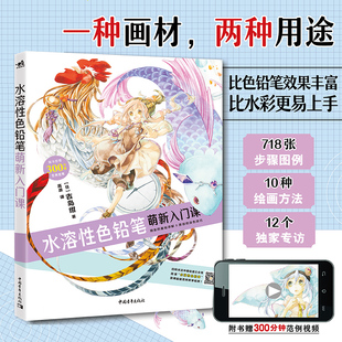 水溶性色铅笔萌新入门课飞乐鸟日本古岛绀漫画教程，书手绘色铅笔彩绘涂色上色书，艺术绘图素描入门基础画画成人临摹水彩画