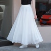 白色雪纺裙子半身裙女夏显瘦半截下半身白裙小个子半裙仙女裙长裙