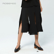 容子木rosemoo商场，同款清爽丝质独特不规则下摆半裙r022qs243b