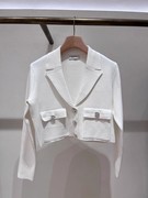sandrosoul针织衫2024春法式小香风短款西装领开衫sfpca00937