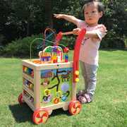 婴儿学步手推车宝宝多功能助步车可调速防侧翻24个月，木制玩具车7-