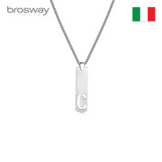 brosway欧美个性时尚字母，军牌铭牌钛钢项链吊坠，男女情侣小众礼物