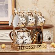 14件欧式茶具陶瓷咖啡具骨瓷咖啡杯套装英式整套家用下午花茶杯具