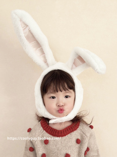 可爱搞怪兔子耳朵头套帽子毛绒，少女心发饰，儿童成人兔年自拍照道具