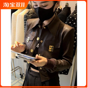 韩版众小设计感帅气超酷机车皮衣外套女短款2023年秋冬皮夹克